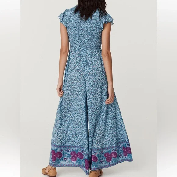 Spell Love Jetty Shirred Jumpsuit in Blue Nirvana - Picture 7 of 10